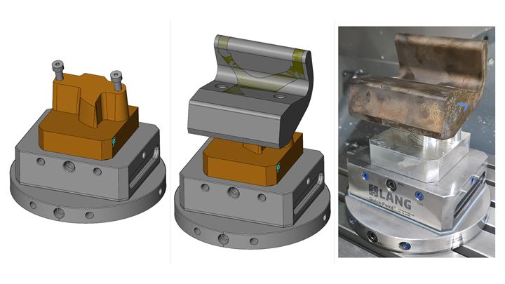 Fixture design, toolpath and the part on the machine